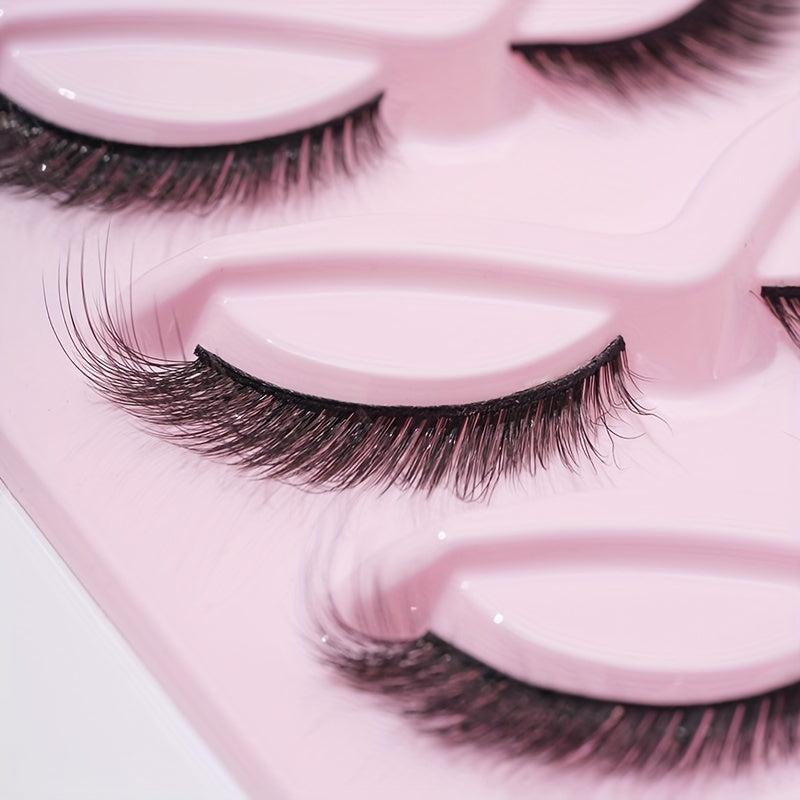 5 Pairs Fox Eye False Eyelashes 16mm Natural Volume Curly Makeup Lash Extension