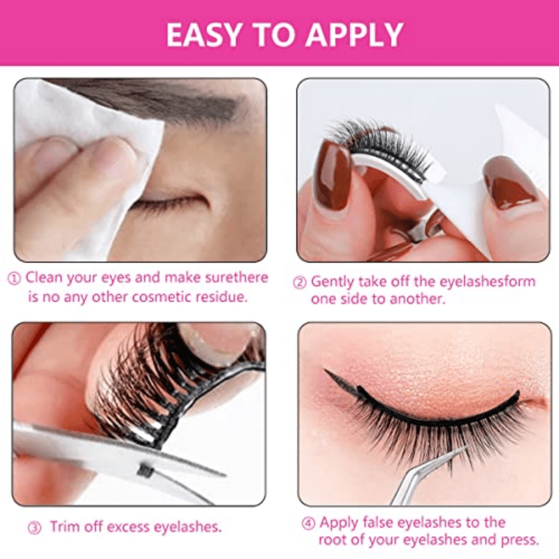 Natural Look Self Adhesive Eyelashes - No Glue Needed