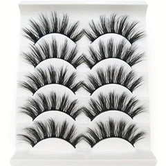 5 Pairs 3D Natural Curling False Eyelashes Reusable Soft Wispy Lashes