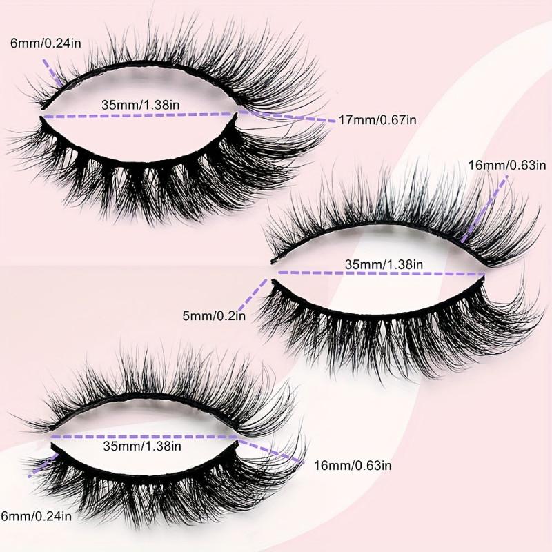 Fluffy 3D Faux Mink Eyelashes Soft Natural Thick Cat Eye Lashes