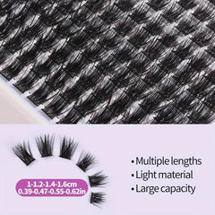 144 Pcs Segmented False Eyelashes Mixed C Curling Cluster Lashes