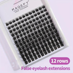 144 Pcs Segmented False Eyelashes Mixed C Curling Cluster Lashes