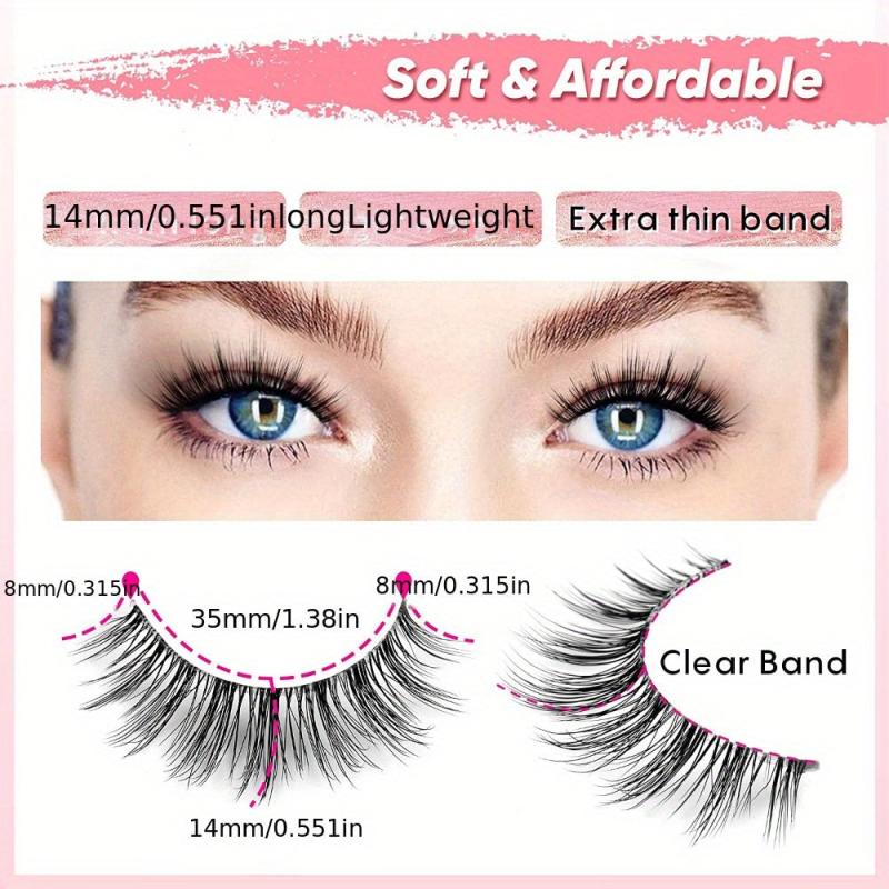 Natural Look 3D False Eyelashes Soft Volume Lashes 14mm