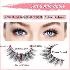 Natural Look 3D False Eyelashes Soft Volume Lashes 14mm