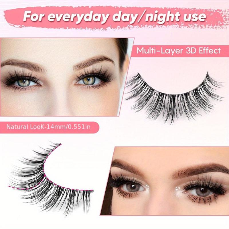 Natural Look 3D False Eyelashes Soft Volume Lashes 14mm