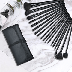 24pcs Makeup Brush Set Face Eye Lip Blending Brushes with Leather Case