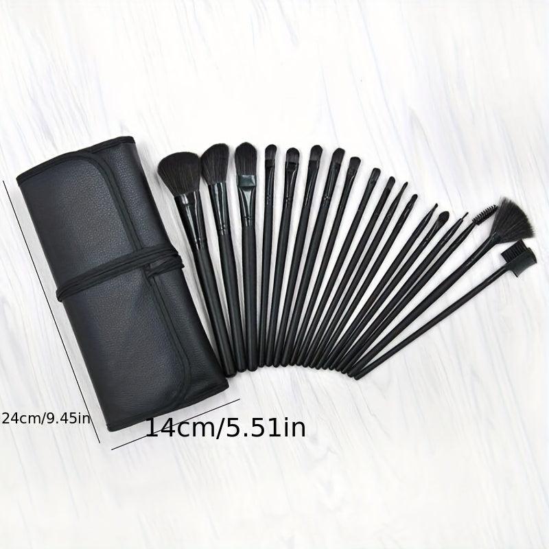 24pcs Makeup Brush Set Face Eye Lip Blending Brushes with Leather Case