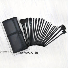 24pcs Makeup Brush Set Face Eye Lip Blending Brushes with Leather Case
