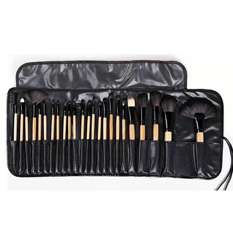 24pcs Makeup Brush Set Face Eye Lip Blending Brushes with Leather Case