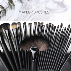 24pcs Makeup Brush Set Face Eye Lip Blending Brushes with Leather Case