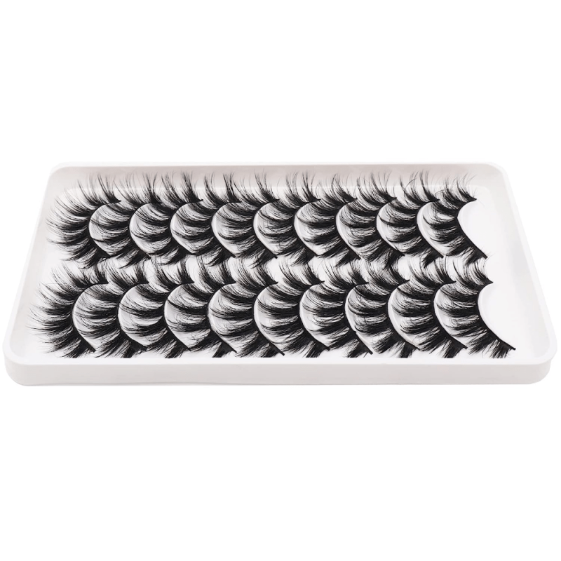 10 Pairs 3D Faux Mink Lashes 18mm Natural Look False Eyelashes