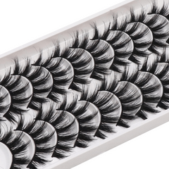 10 Pairs 3D Faux Mink Lashes 18mm Natural Look False Eyelashes