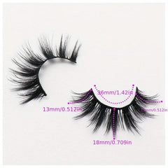 10 Pairs 3D Faux Mink Lashes 18mm Natural Look False Eyelashes