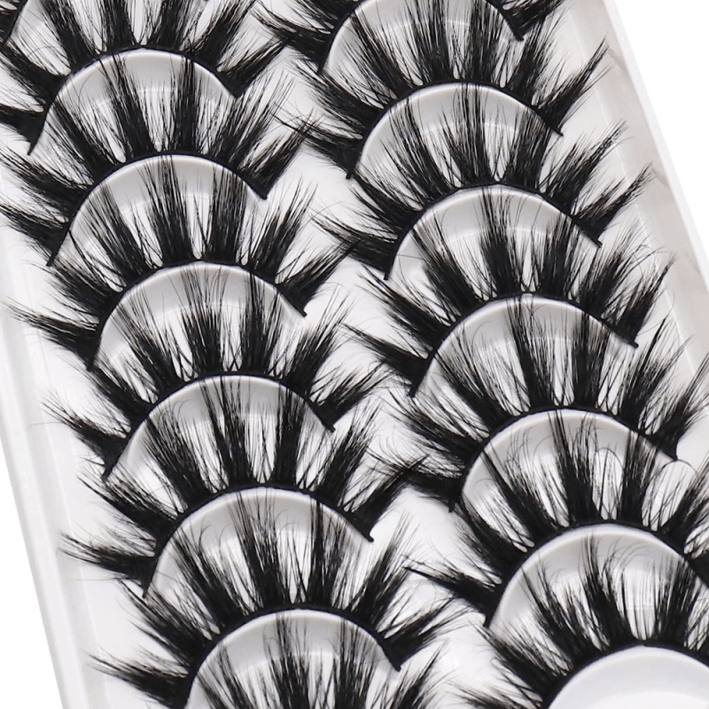 10 Pairs 3D Faux Mink Lashes 18mm Natural Look False Eyelashes