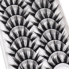10 Pairs 3D Faux Mink Lashes 18mm Natural Look False Eyelashes