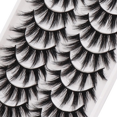 10 Pairs 3D Faux Mink Lashes 18mm Natural Look False Eyelashes