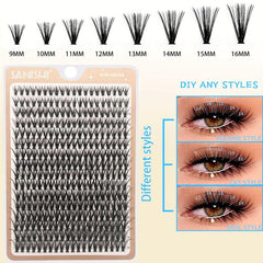 320pcs Cluster Lashes 30 40D 9 16mm Mix D Curling Self Grafting False Eyelashes