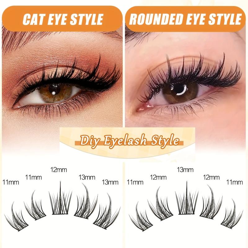 100 Clusters Lashes DIY Cat Eye Segmented Eyelashes Fluffy Natural Soft