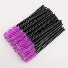 100Pcs Mascara Wands Eyebrow Brush Set Pink Purple