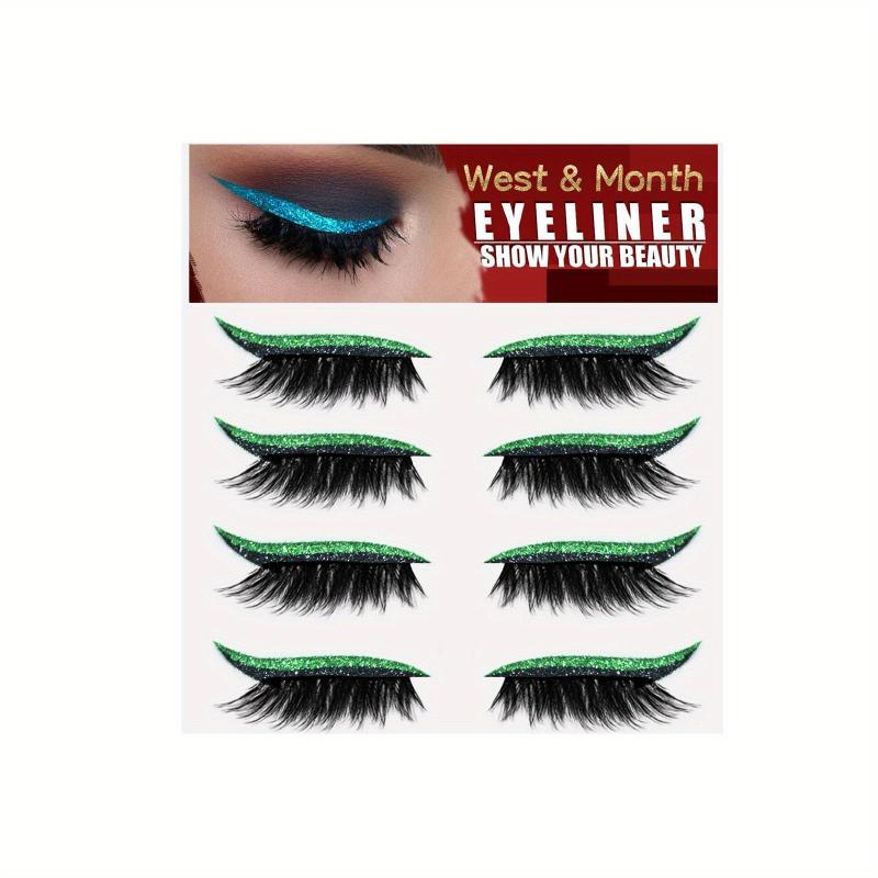 Glitter Eyeliner & Eyelashes Stickers Self Adhesive Extension Patch