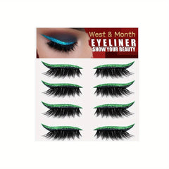 Glitter Eyeliner & Eyelashes Stickers Self Adhesive Extension Patch