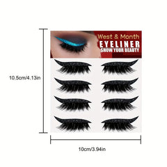 Glitter Eyeliner & Eyelashes Stickers Self Adhesive Extension Patch