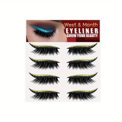 Glitter Eyeliner & Eyelashes Stickers Self Adhesive Extension Patch