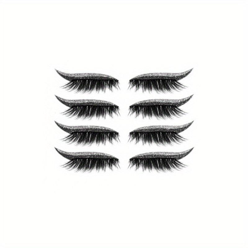 Glitter Eyeliner & Eyelashes Stickers Self Adhesive Extension Patch