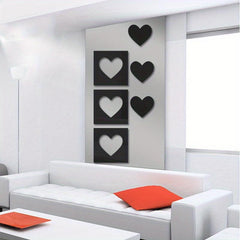 Heart Shaped Mirror Wall Stickers for Living Room Bedroom 3D Decals