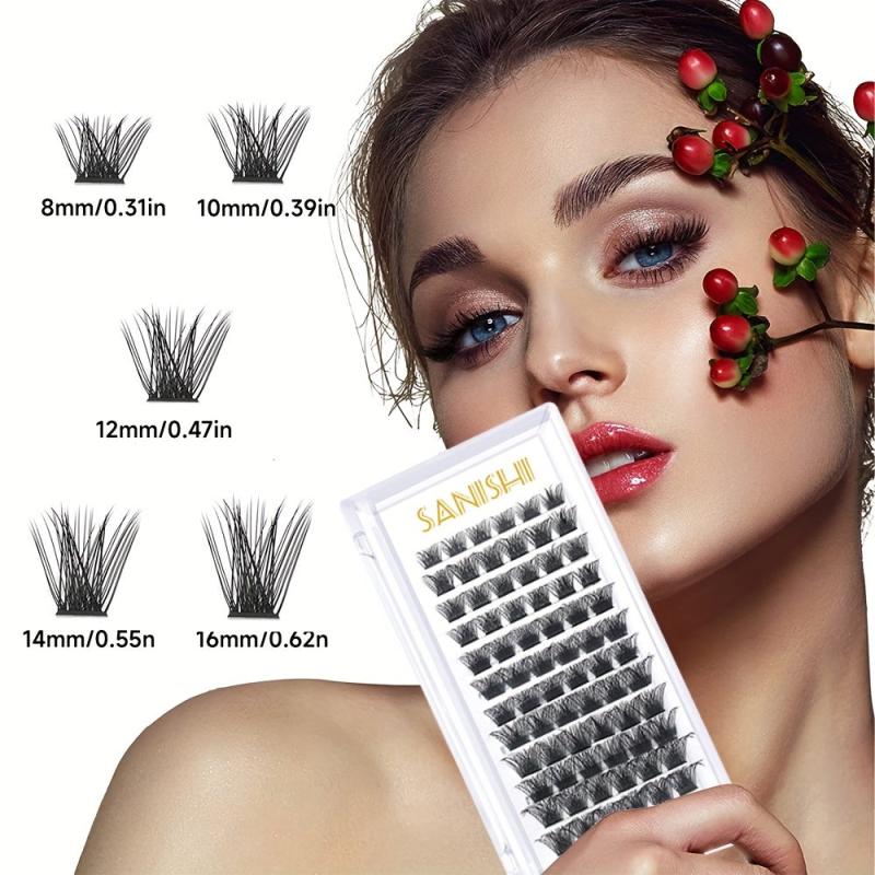 72 Extra Slender Cluster Lashes 8-16mm Reusable DIY Lash Extensions