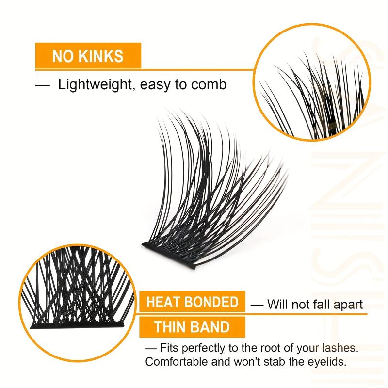72 Extra Slender Cluster Lashes 8-16mm Reusable DIY Lash Extensions