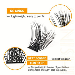 72 Extra Slender Cluster Lashes 8-16mm Reusable DIY Lash Extensions