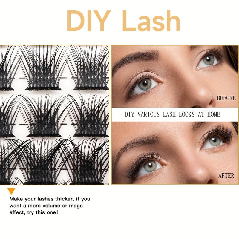 72 Extra Slender Cluster Lashes 8-16mm Reusable DIY Lash Extensions
