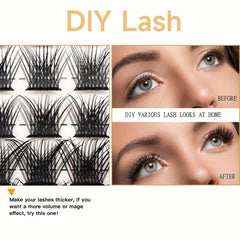 72 Extra Slender Cluster Lashes 8-16mm Reusable DIY Lash Extensions