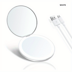 LED Lighted Compact Mirror, 1x & 2x Magnification, Portable Mini Pocket Size