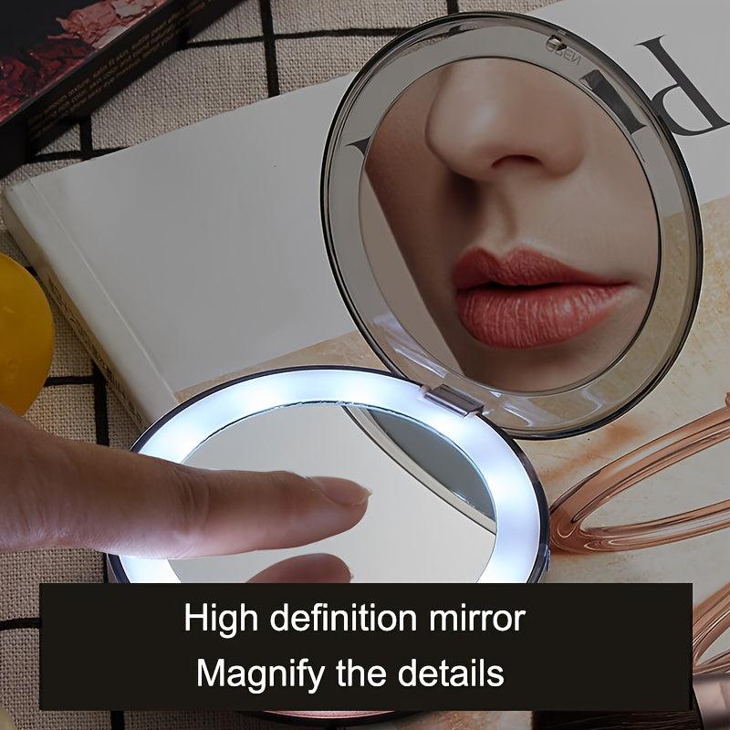 Portable LED Lighted Compact Mirror 3x Magnification