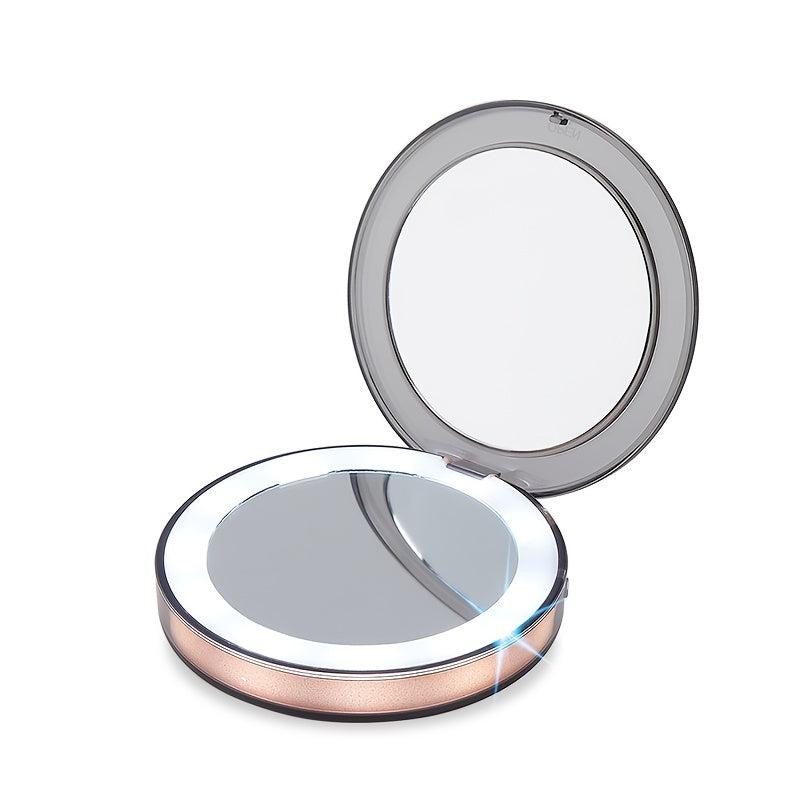 Portable LED Lighted Compact Mirror 3x Magnification