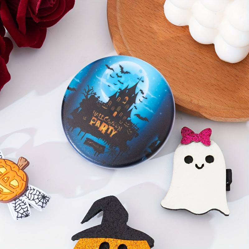 Castle & Bats Pattern Makeup Mirror Double Side Folding Cosmetic Compact Mirror