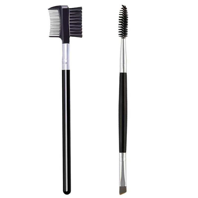 2pcs Brow Brush and Comb Set Thin Angled Brush for Precision Application
