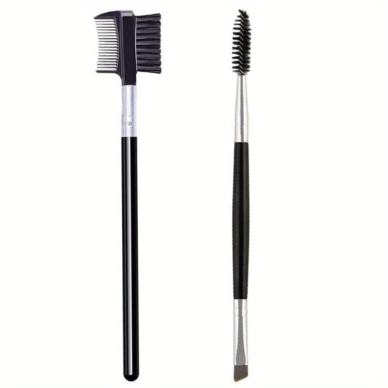 2pcs Brow Brush and Comb Set Thin Angled Brush for Precision Application