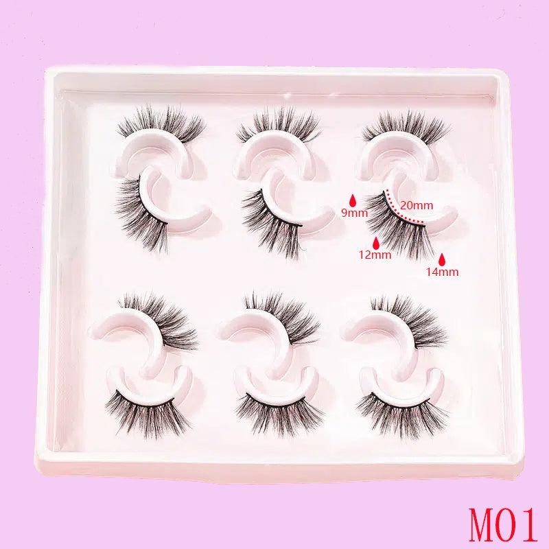 6 Pairs Half Eye False Eyelashes Fluffy Cat Eye Wispy Lashes Natural Look