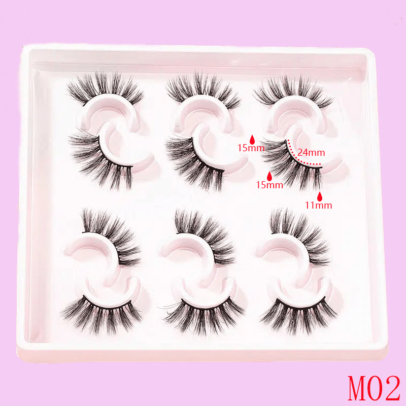 6 Pairs Half Eye False Eyelashes Fluffy Cat Eye Wispy Lashes Natural Look