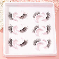 6 Pairs Half Eye False Eyelashes Fluffy Cat Eye Wispy Lashes Natural Look