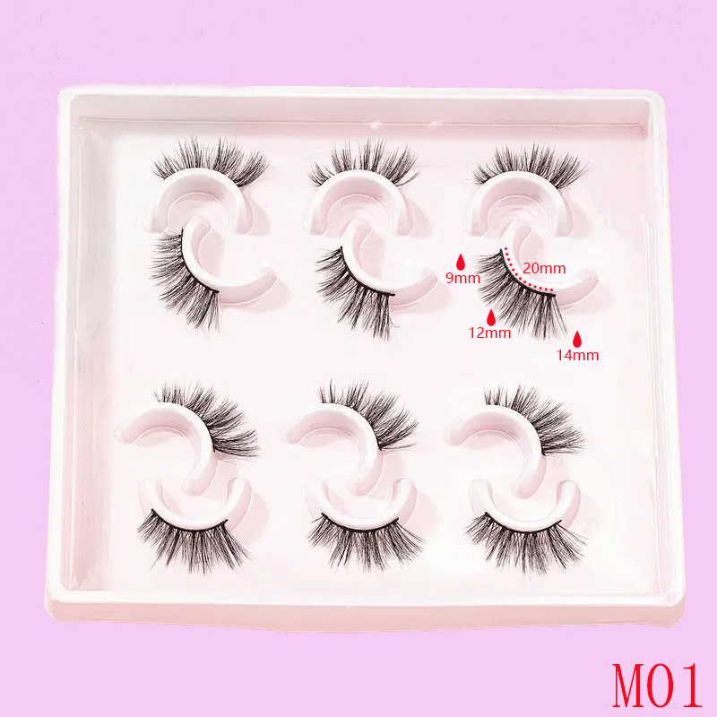 6 Pairs Half Eye False Eyelashes Fluffy Cat Eye Wispy Lashes Natural Look