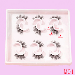 6 Pairs Half Eye False Eyelashes Fluffy Cat Eye Wispy Lashes Natural Look