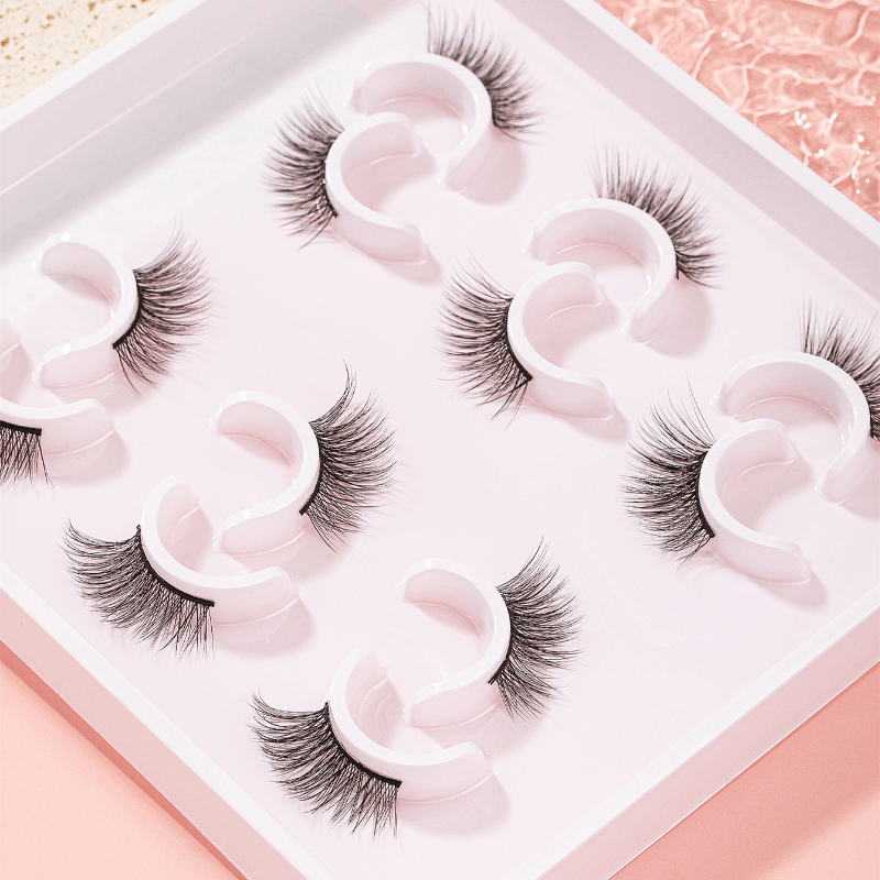 6 Pairs Half Eye False Eyelashes Fluffy Cat Eye Wispy Lashes Natural Look