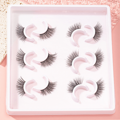 6 Pairs Half Eye False Eyelashes Fluffy Cat Eye Wispy Lashes Natural Look