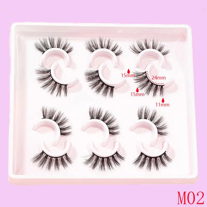 6 Pairs Half Eye False Eyelashes Fluffy Cat Eye Wispy Lashes Natural Look