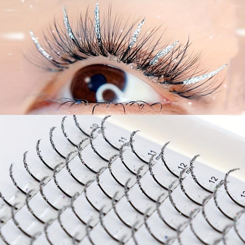 Glitter False Eyelashes D Curling Extensions for Party and Wedding Use