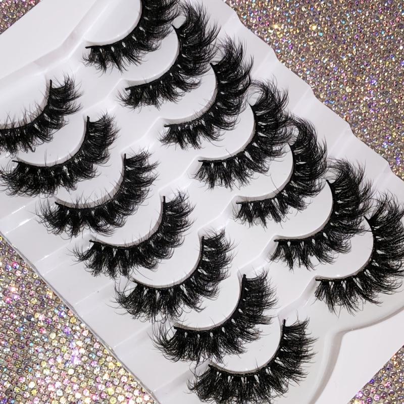 7 Pairs Long Faux Mink Lashes 3D Fluffy Wispy Reusable False Eyelashes